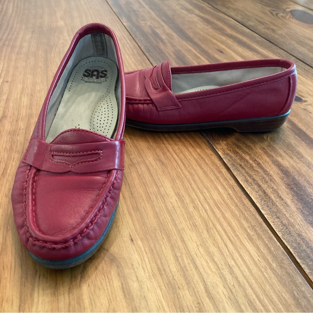 SAS Wink Leather Slip On Comfort Loafers